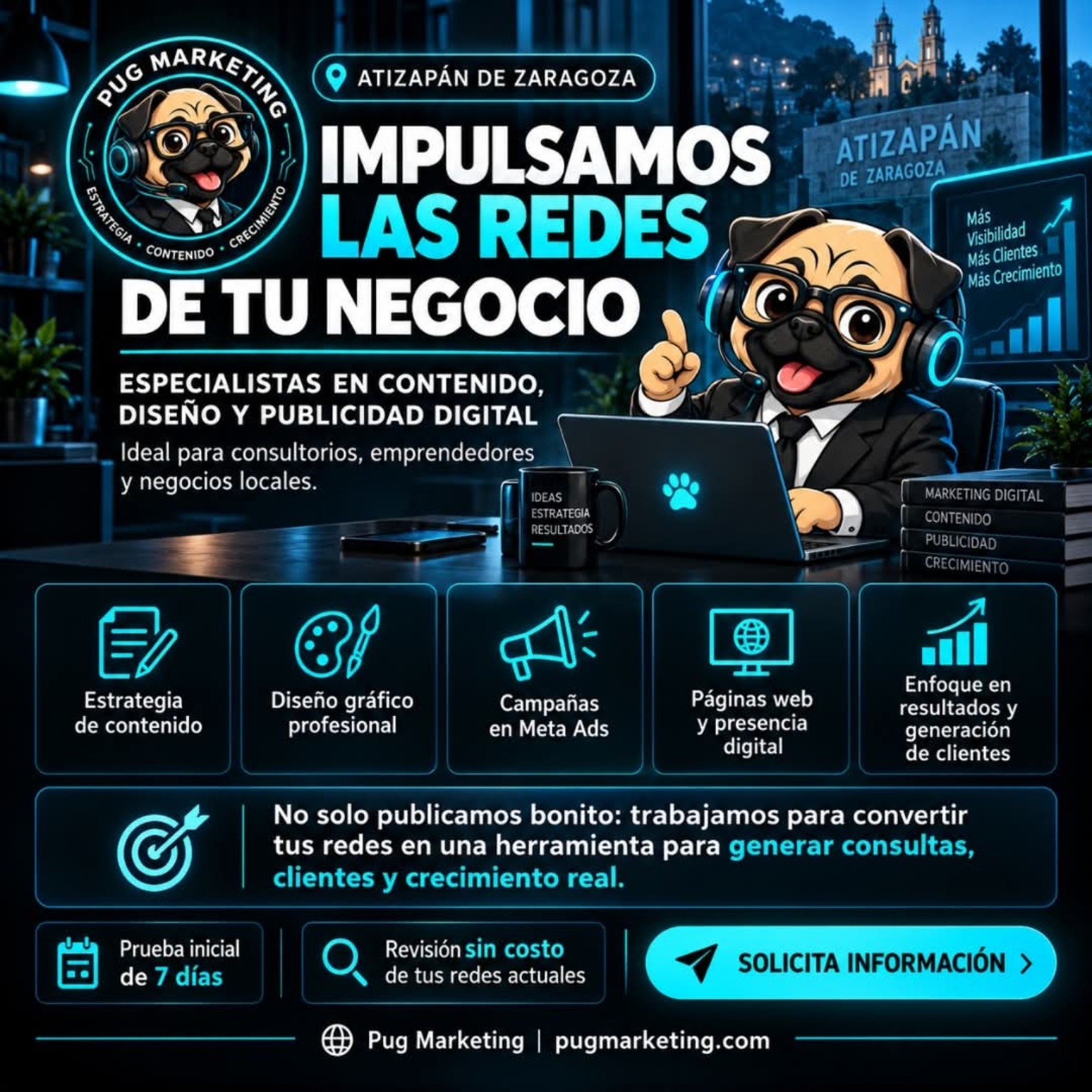 Estilo visual de Pug Marketing