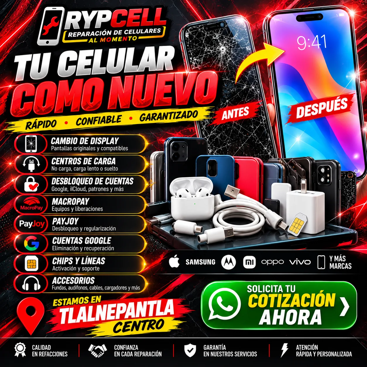 RYPCELL: reparación de celulares y accesorios en Tlalnepantla Centro
